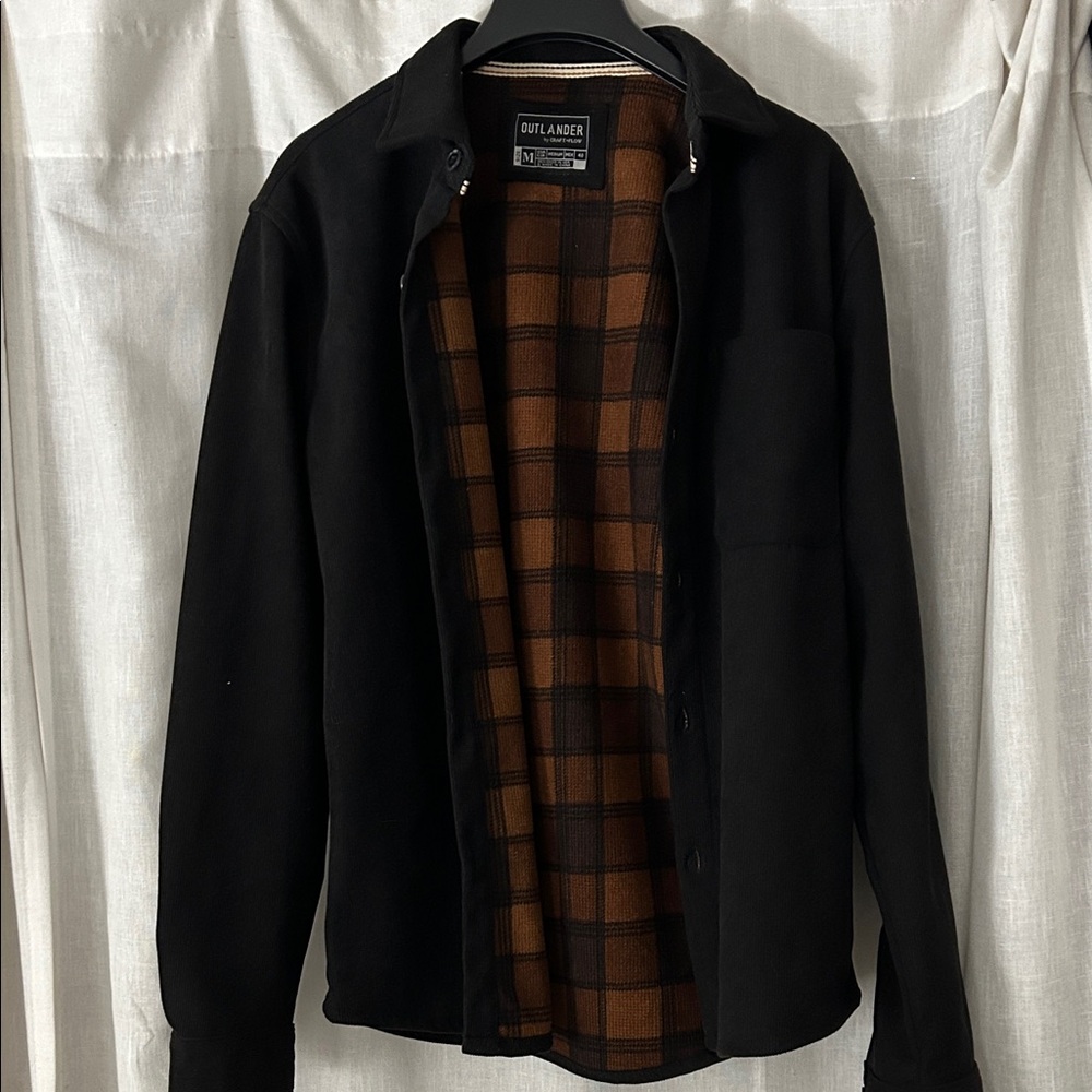 Outlander Men's Black and Brown Shirt Jacket